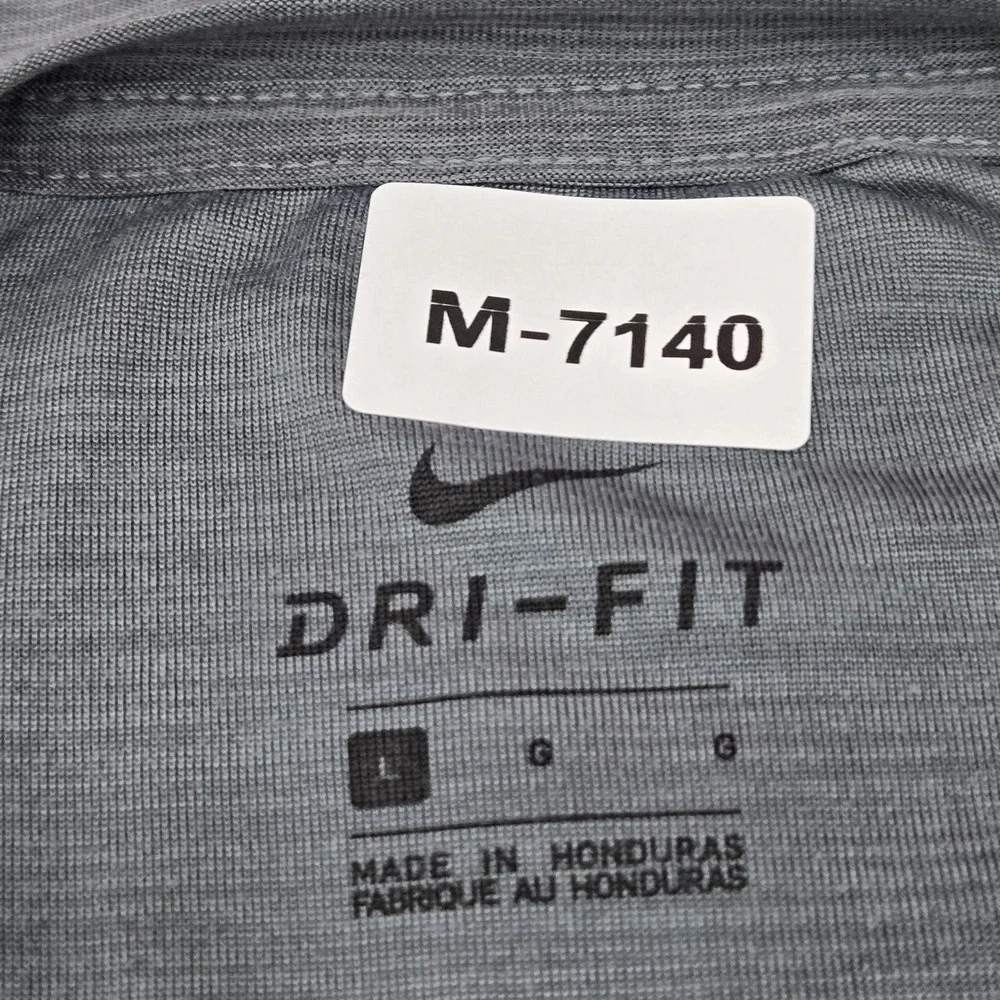 Nike Men Shirt L Blue Activewear Logo Short Sleeve‎